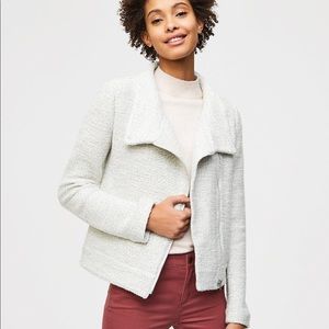 Loft Knit Funnel Neck Moto Jacket